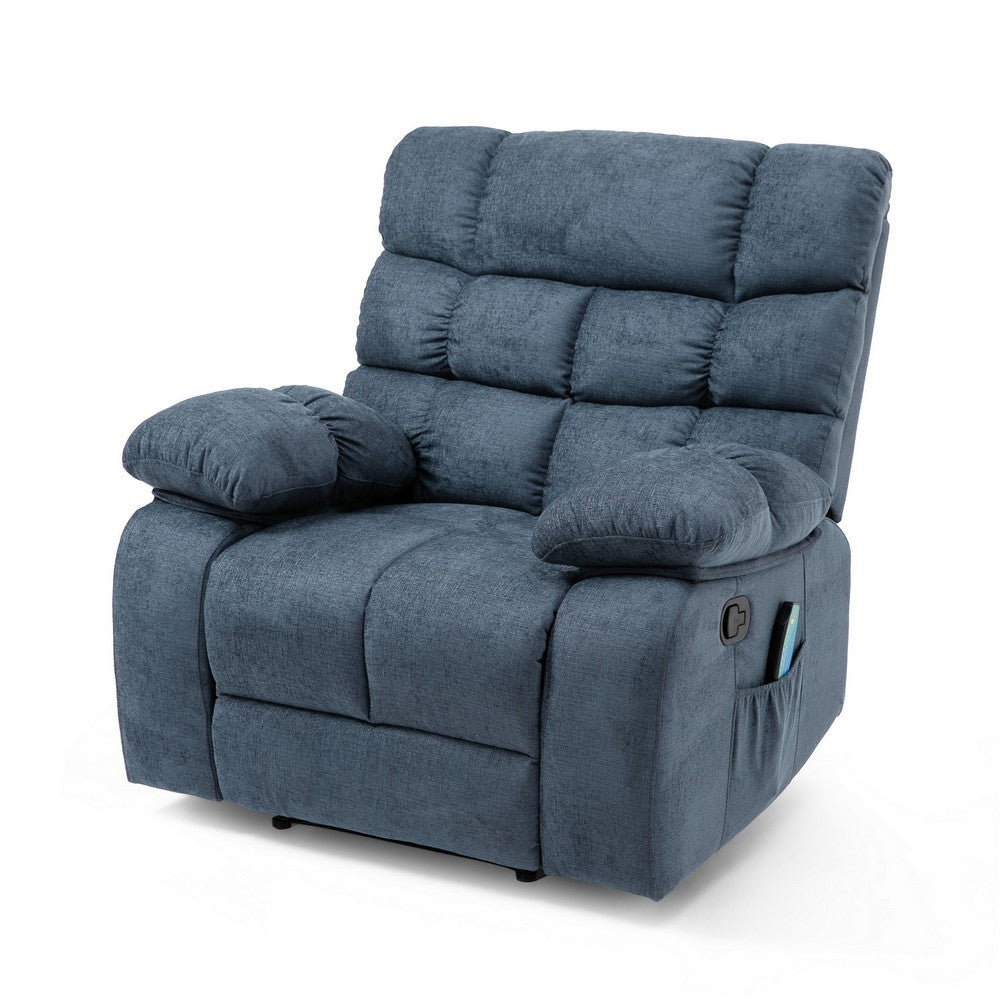 Zoi Power Recliner Chair, 5 Massage Modes, Pillow Tufted Gray Fabric - BM324239