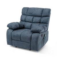 Zoi Power Recliner Chair, 5 Massage Modes, Pillow Tufted Gray Fabric - BM324239