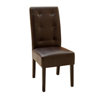 Kea Dining Parsons Chair Set of 2, Curved, Rich Brown Bonded Leather - BM324250