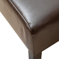 Kea Dining Parsons Chair Set of 2, Curved, Rich Brown Bonded Leather - BM324250