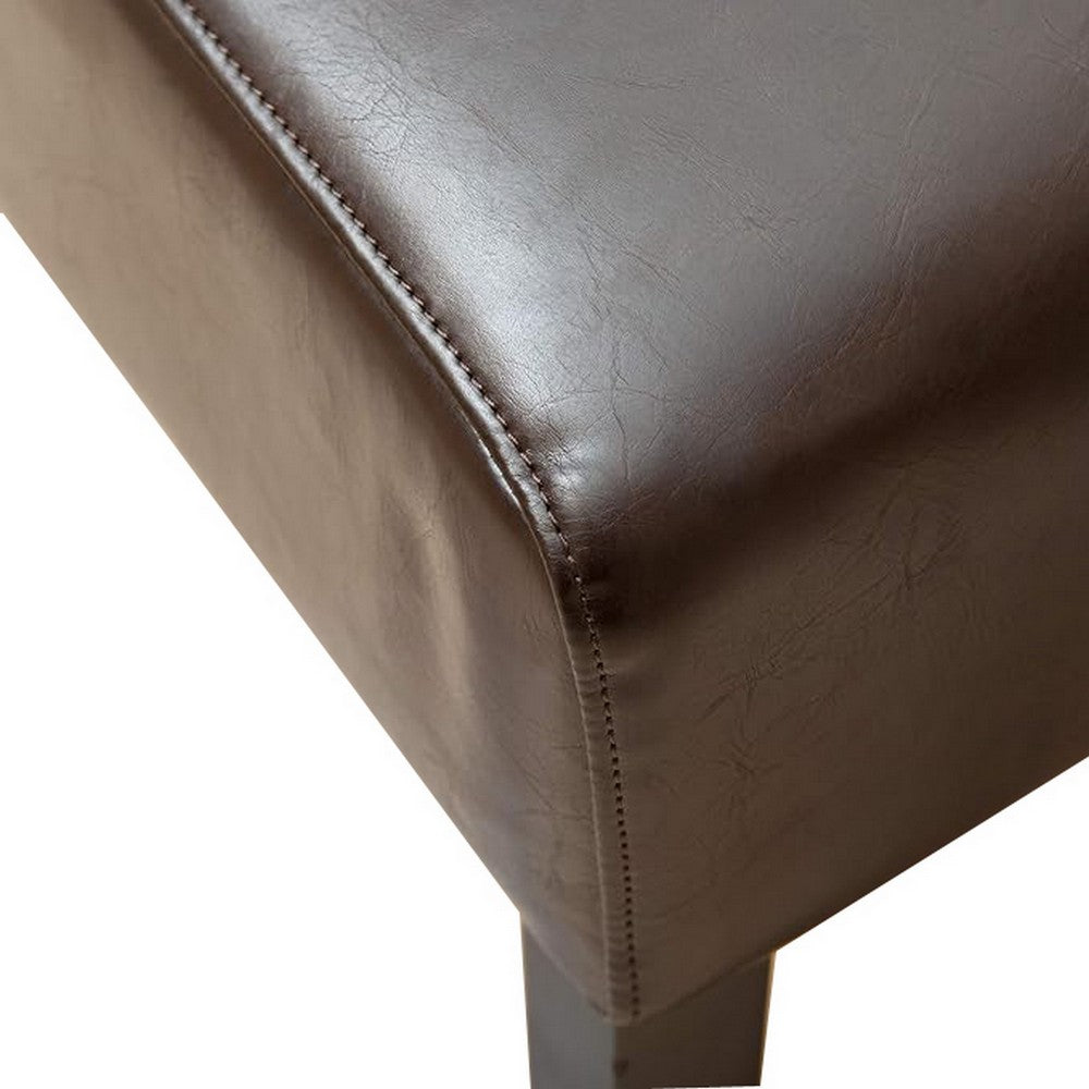 Kea Dining Parsons Chair Set of 2, Curved, Rich Brown Bonded Leather - BM324250