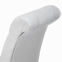 Feni Dining Parsons Chair Set of 2, Tufted Rolled, Off White Linen  - BM324251