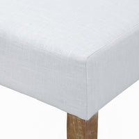 Feni Dining Parsons Chair Set of 2, Tufted Rolled, Off White Linen  - BM324251