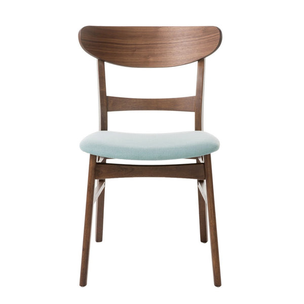 Cole Dining Side Chair Set of 2, Open Curved Back, Mint Green, Brown - BM324255