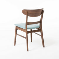 Cole Dining Side Chair Set of 2, Open Curved Back, Mint Green, Brown - BM324255