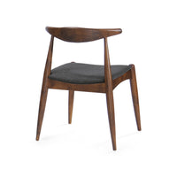 Syma Dining Side Chair Set of 2, Open Curved Back, Brown, Gray Seat - BM324256