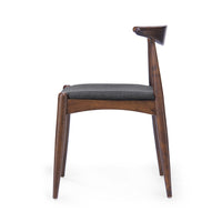 Syma Dining Side Chair Set of 2, Open Curved Back, Brown, Gray Seat - BM324256