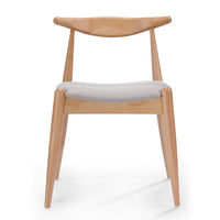 Syma Dining Side Chair Set of 2, Open Curved Back, Brown, Beige Seat - BM324257