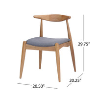 Syma Dining Side Chair Set of 2, Open Curved Back, Light Gray Seat - BM324258