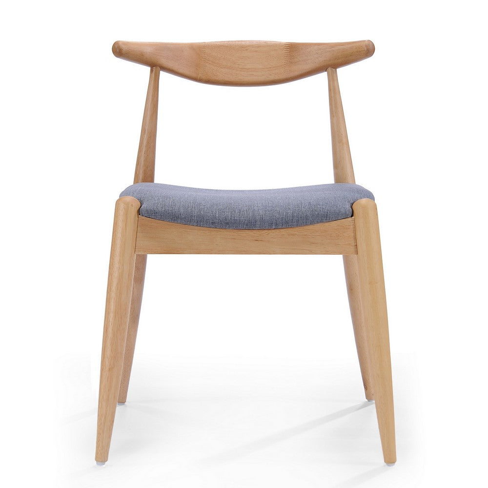 Syma Dining Side Chair Set of 2, Open Curved Back, Light Gray Seat - BM324258