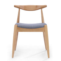 Syma Dining Side Chair Set of 2, Open Curved Back, Light Gray Seat - BM324258
