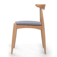 Syma Dining Side Chair Set of 2, Open Curved Back, Light Gray Seat - BM324258