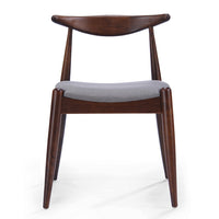 Syma Dining Side Chair Set of 2, Open Curved Back, Dark Brown Wood - BM324259