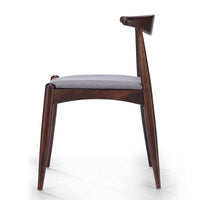 Syma Dining Side Chair Set of 2, Open Curved Back, Dark Brown Wood - BM324259