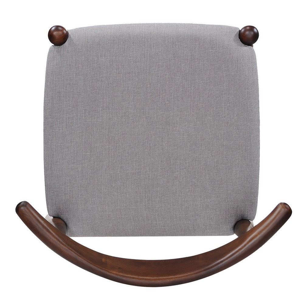 Syma Dining Side Chair Set of 2, Open Curved Back, Dark Brown Wood - BM324259