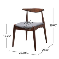 Syma Dining Side Chair Set of 2, Open Curved Back, Dark Brown Wood - BM324259