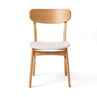 Mexy Dining Side Chair Set of 2, Open Curved, Light Beige, Brown Wood - BM324261