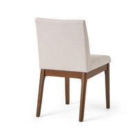 Jimi Dining Side Chair Set of 2, Light Beige Fabric, Brown Wood Legs - BM324263