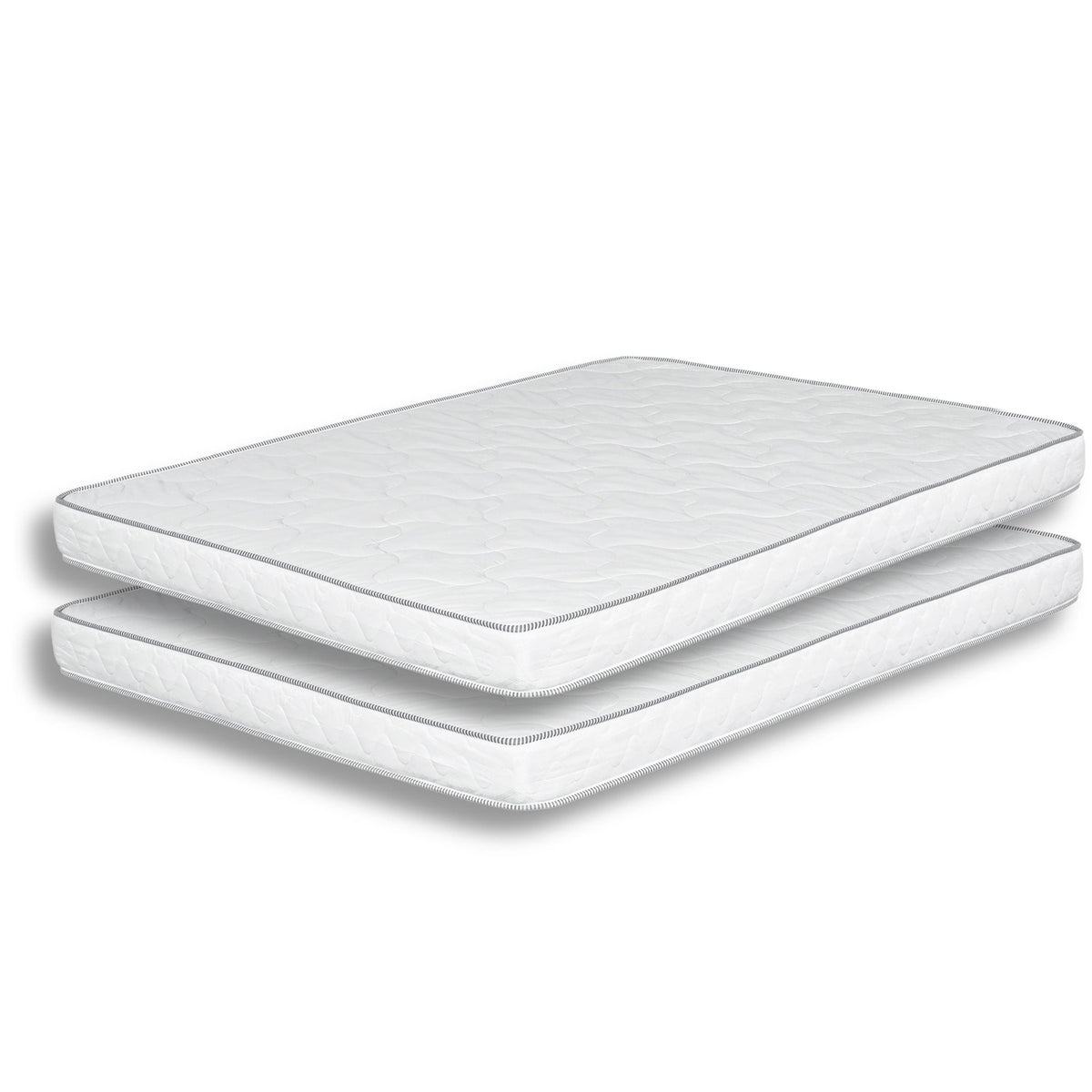 Sly 6 Inch Twin Size Mattress Set of 2, Medium Polyurethane Foam Core-BM324300