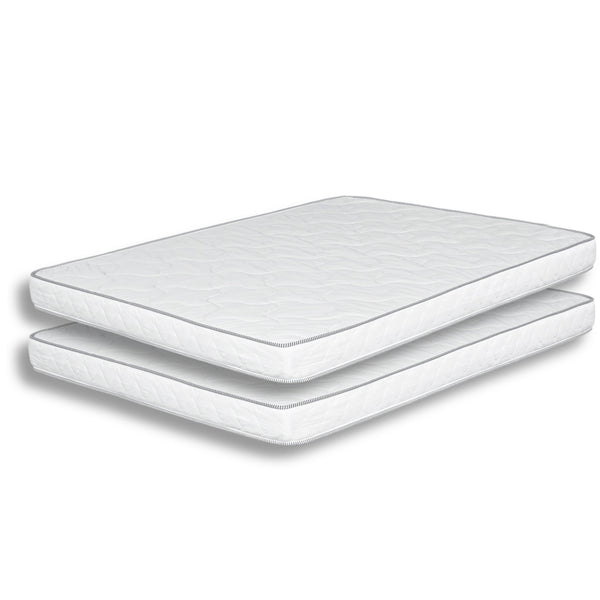 Sly 6 Inch Twin Size Mattress Set of 2, Medium Polyurethane Foam Core-BM324300