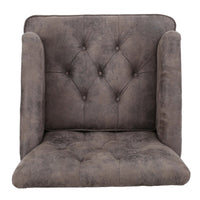 Lit Accent Chair with Gray Fabric Microfiber, Button Tufted Design - BM324320