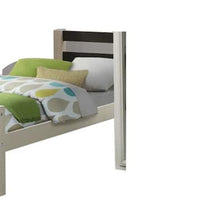 Robin Twin Size Bed, Transitional Style White and Gray Wood Frame -BM324325