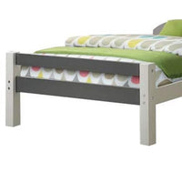 Robin Twin Size Bed, Transitional Style White and Gray Wood Frame -BM324325