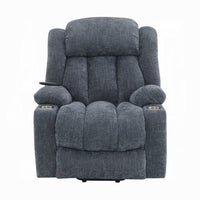 Mario Power Recliner Chair with Lift, Heating, Massage, Blue Velvet -BM324343