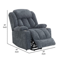Mario Power Recliner Chair with Lift, Heating, Massage, Blue Velvet -BM324343