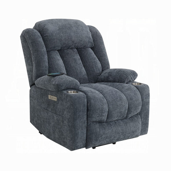 Mario Power Recliner Chair with Lift, Heating, Massage, Blue Velvet -BM324343