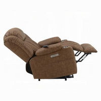Mario Power Recliner Lift Chair, Heating Massage, Brown Faux Leather -BM324344