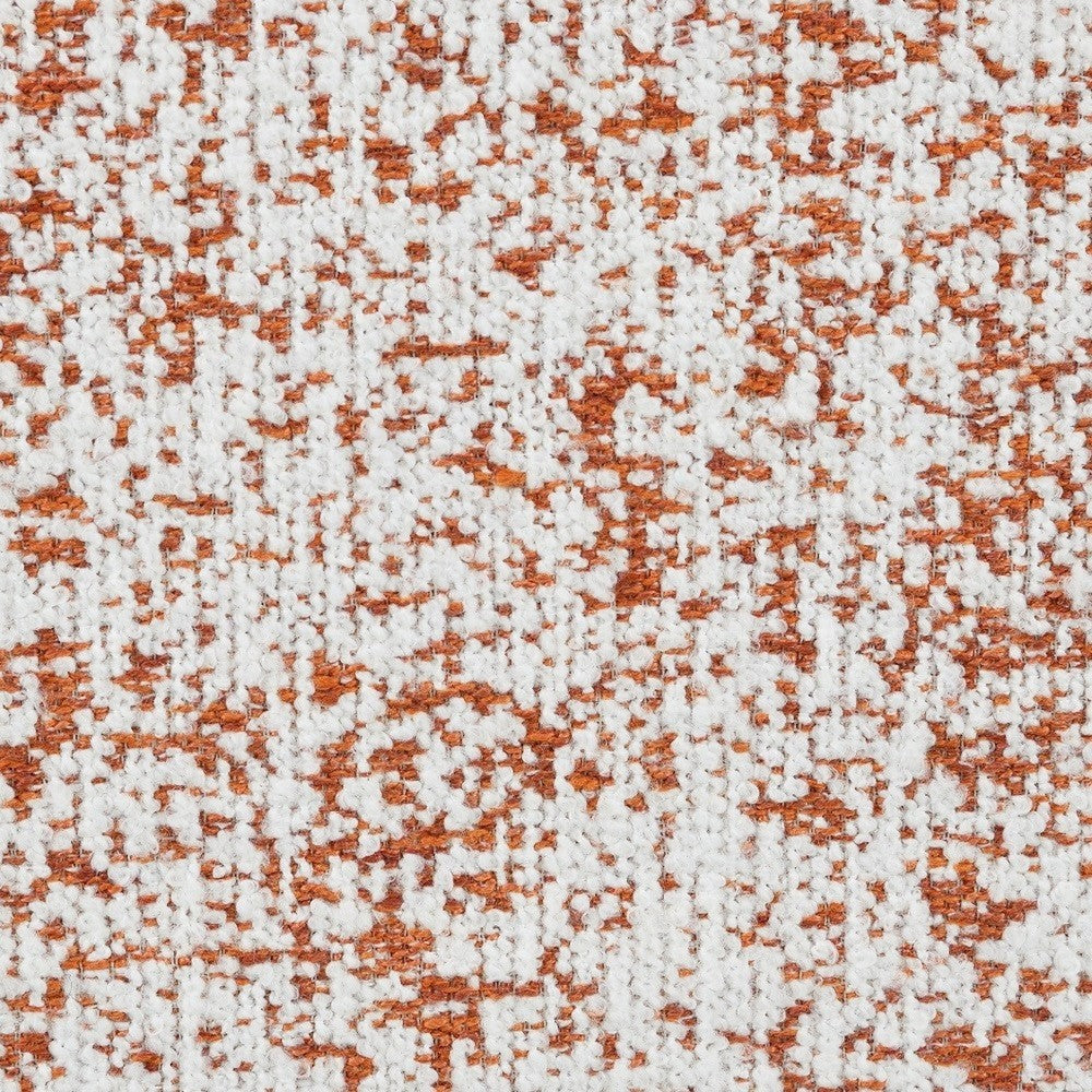 Sarah Ottoman, Round 39 Inch, Modern Style White Red Patterned Boucle -BM324354