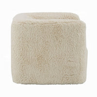 Savoir Swivel Accent Chair, Modern Soft Furry Beige Fabric, Round Arms -BM324359