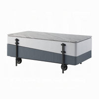 Mindy Coffee Table with Lift Top, 3 Compartments, White Gray 47 Inch -BM324380