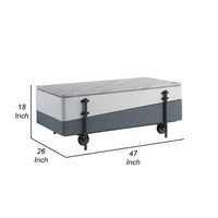 Mindy Coffee Table with Lift Top, 3 Compartments, White Gray 47 Inch -BM324380