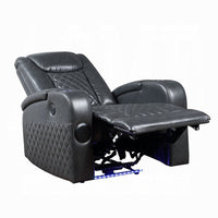 Liza Power Motion Recliner Chair, Bluetooth USB, Gray Faux Leather -BM324391