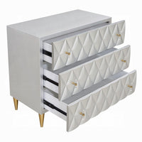 36 Inch Wide Nightstand Dresser, Drawers w Jewelry Tray, Silver, Gold -BM324393