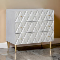 36 Inch Wide Nightstand Dresser, Drawers w Jewelry Tray, Silver, Gold -BM324393