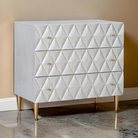 36 Inch Wide Nightstand Dresser, Drawers w Jewelry Tray, Silver, Gold -BM324393