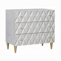 36 Inch Wide Nightstand Dresser, Drawers w Jewelry Tray, Silver, Gold -BM324393