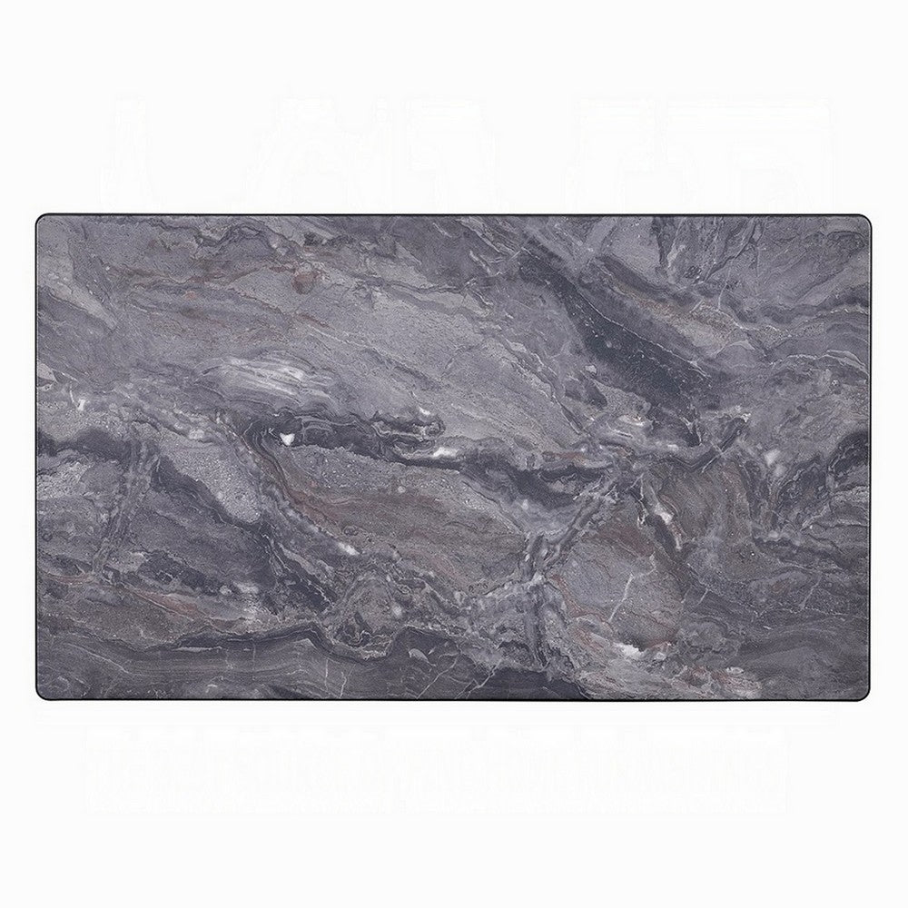 Evis Coffee Table, Rectangular 47 Inch Gray Faux Stone, Brown Wood -BM324403