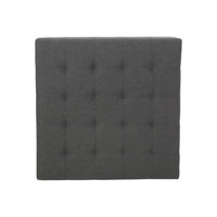 Cindy Ottoman with Storage, 31 Inch Square, Gray Waffle Stitch Fabric - BM324418