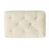 Ottoman, Pillow Top Cushion, 29x18 Rectangular Tufted Ivory Fabric - BM324419