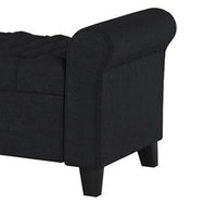 Shawn Storage Bench with Rolled Arms, 50 Inch Button Tufted Dark Gray  - BM324421