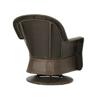 Kaia Outdoor Swivel Accent Chair Set of 2, Rattan Wicker Weave, Beige - BM324425