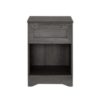 Vinie Nightstand with 1 Drawer and Shelf, Modern Taupe Gray Finish - BM324446