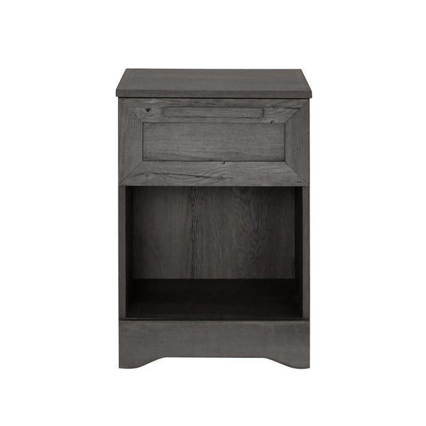 Vinie Nightstand with 1 Drawer and Shelf, Modern Taupe Gray Finish - BM324446