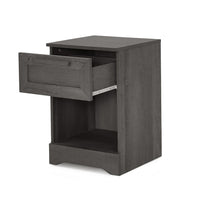 Vinie Nightstand with 1 Drawer and Shelf, Modern Taupe Gray Finish - BM324446