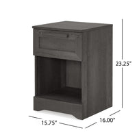 Vinie Nightstand with 1 Drawer and Shelf, Modern Taupe Gray Finish - BM324446