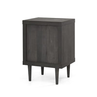 Minie Nightstand with 1 Drawer, Shelf, Rubberwood Legs, Modern Gray - BM324447